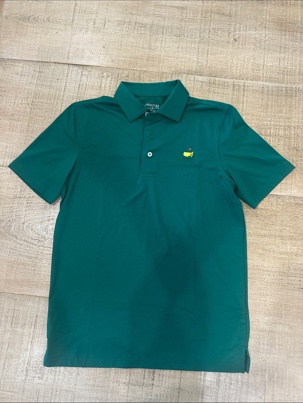 Masters Teal Green Short-Sleeve Polo with Embroidered Icon boys size M (8-10)